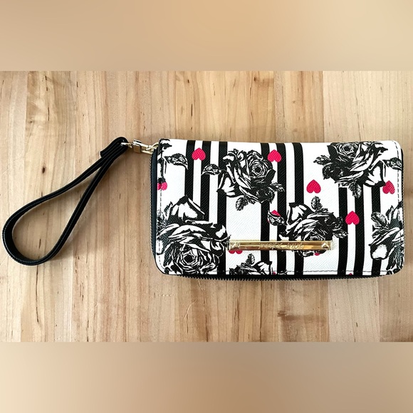 Betsey Johnson Floral Striped Mod Wallet, NWOT - Picture 2 of 8